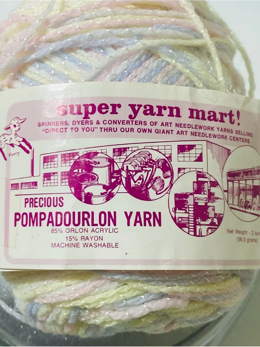 290 g 10.2 oz Assorted Pastel Yarn Skeins